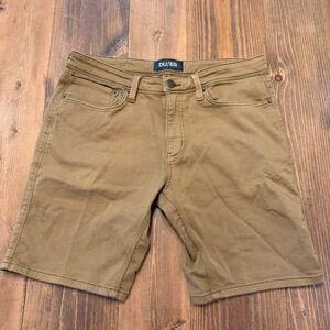 DU/ER Duer Shorts Mens 34 Brown No Sweat N2X Cotton Stretch 5 Pocket 10"
